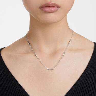 Swarovski Remix necklace, Round cut, White, Rhodium plated - Swarovski, 5743028