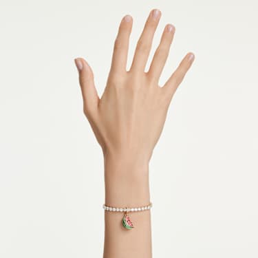 Idyllia Charm, Verschiedene Schliffe, Wassermelone, Mehrfarbig, Goldlegierungsschicht - Swarovski, 5743134