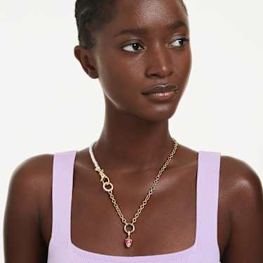 Idyllia Charm, Verschiedene Schliffe, Erdbeere, Rot, Goldlegierungsschicht - Swarovski, 5743136