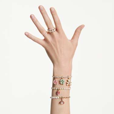 Idyllia dísz, Vegyes metszés, Eper, Piros, Aranytónusú bevonattal - Swarovski, 5743136