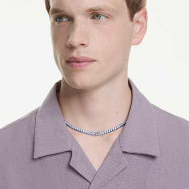 Matrix สร้อยคอ Tennis, เจียระไนทรงกลม, น้ำเงิน, เคลือบรูทีเนียม - Swarovski, 5743451