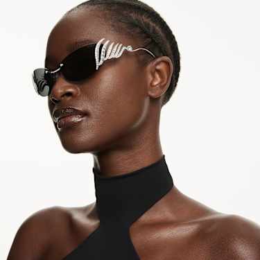Lunettes de soleil, Style Cat-eye, Cygne, Ton argenté - Swarovski, 5743534