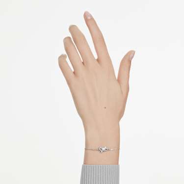 SWAROVSKI リボン ブレスレット Lifelong bracelet, Pavé, Bow, White, Rhodium plated | Swarovski