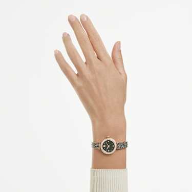 Matrix pearl bangle 腕表, 瑞士制造, 仿水晶手链, 黑色, 玫瑰金色调润饰 - Swarovski, 5743697