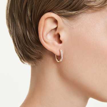 Dextera Kreolen, Achteckform, Rundschliff, Klein, Weiß, Roségold-Legierungsschicht - Swarovski, 5743798