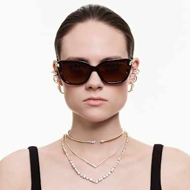 Mesmera nyaklánc, Vegyes metszés, Fehér, Aranytónusú bevonattal - Swarovski, 5743826