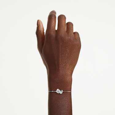 Mesmera bracelet, Mixed cuts, White, Rhodium plated - Swarovski, 5743896