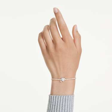 Bracelet Idyllia, Tailles variées, Cœur avec flèche, Blanc, Placage de ton or - Swarovski, 5744061