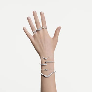 Δαχτυλίδι Swarovski Classica, Στρογγυλή κοπή, Αλληλένδετο μοτίβο, Λευκό, Ασήμι - Swarovski, 5745562