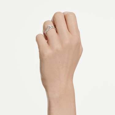 Swarovski Classica 戒指, 圆形切割, 环形, 白色, 925 银 - Swarovski, 5745563