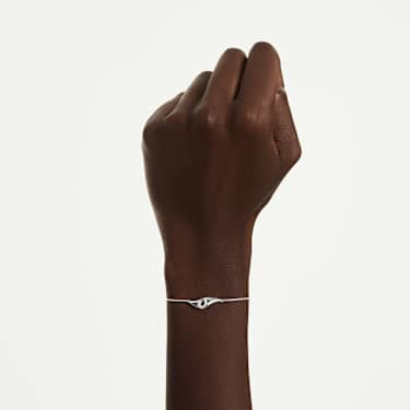 Classica ブレスレット, ラウンドカット, インターロッキング, ホワイト, スターリングシルバー - Swarovski, 5745569