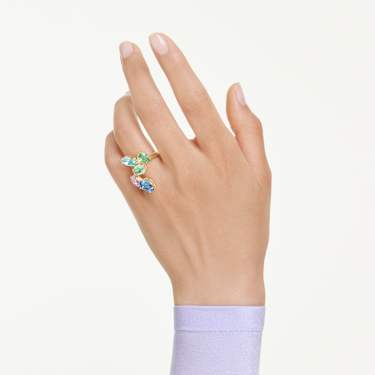 Gema cocktail ring, Mixed cuts, Multicolored, 18K gold finish