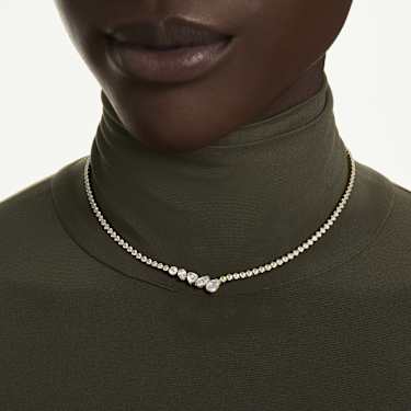 Mesmera 項鏈, 混合式切割, 白色, 18K 金飾面 - Swarovski, 5747931