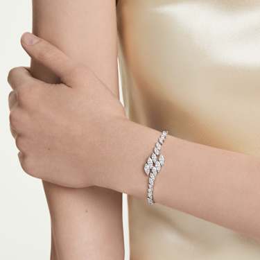 Mesmera 브레이슬릿, 마퀴즈 컷, 화이트, 로듐 플래팅 - Swarovski, 5748014