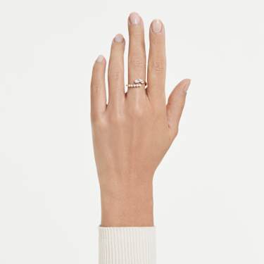 Mesmera 开口戒指, 混合切割, 白色, 金色饰面 - Swarovski, 5748078