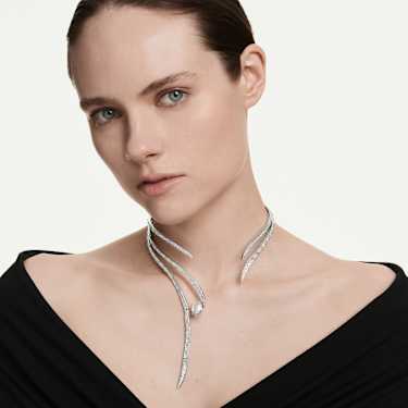 Vienna 项链, 混合切割, 白色, 镀铑 - Swarovski, 5749067