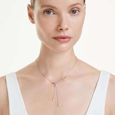 Ariana Grande x Swarovski Y-nyaklánc, Vegyes metszés, Szitakötő, Többszínű, Ródium bevonattal - Swarovski, 5749183