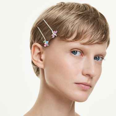 Clip para el pelo Ariana Grande x Swarovski, Tallas mixtas, Libélula, flor, Multicolor, Baño de rodio - Swarovski, 5749186