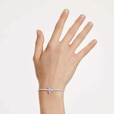 Ariana Grande x Swarovski 手鏈, 混合式切割, 花朵, 漸層色, 鍍白金色 - Swarovski, 5749187