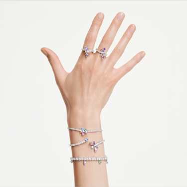 Ariana Grande x Swarovski สร้อยข้อมือ, ผสมผสานเหลี่ยมเจียระไนหลายหลายรูปแบบ, ดอกไม้, หลากสี, เคลือบโรเดียม - Swarovski, 5749187