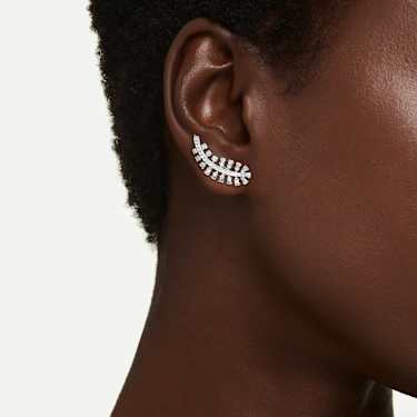 Jachete cercei Vienna, Tăieturi mixte, Pană, Albi, Placat cu rodiu - Swarovski, 5749211