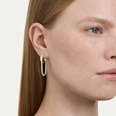 Hyperbola 穿孔耳環, 圓形切割, 白色, 多種金屬潤飾 - Swarovski, 5749366