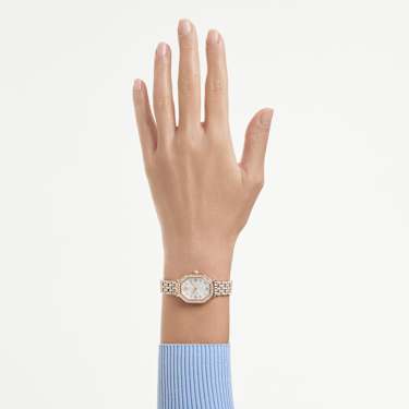 Montre Dextera octagon, Fabriqué en Suisse, Bracelet en métal, Ton or rose, Finition or rose - Swarovski, 5749449