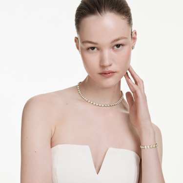 Una Angelic set, Set (3), Round cut, White, 18K gold finish