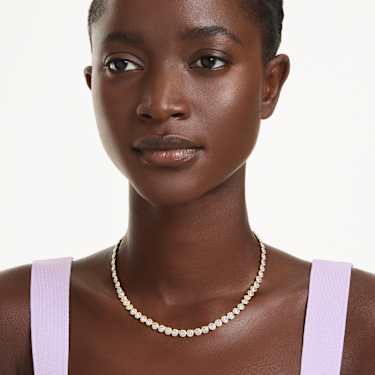 Collier Una Angelic, Taille ronde, Petit, Blanc, Placage de ton or - Swarovski, 5751560