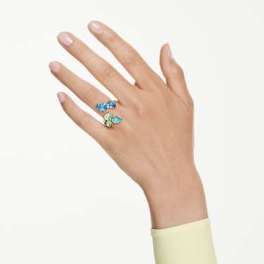 Gema open ring, Mixed cuts, Multicolored, Gold-tone plated - Swarovski, 5752585