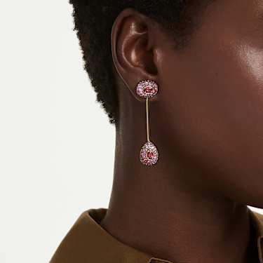 Sublima ドロップピアス, ペアカット, レッド, 18Kゴールド