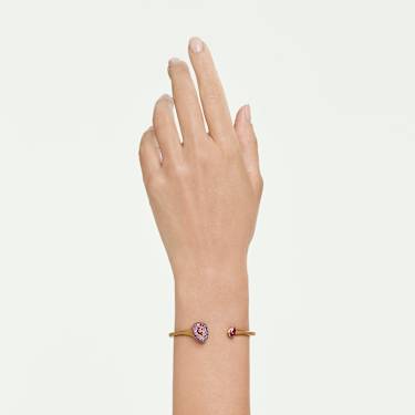 Brățară fixă Sublima, Tăietură în formă de pară, Roșie, Finisaj din aur de 18k - Swarovski, 5752894