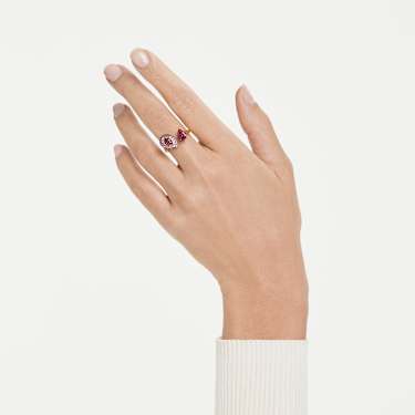 Sublima cocktail ring, Pear cut, Red, 18K gold finish - Swarovski, 5752899