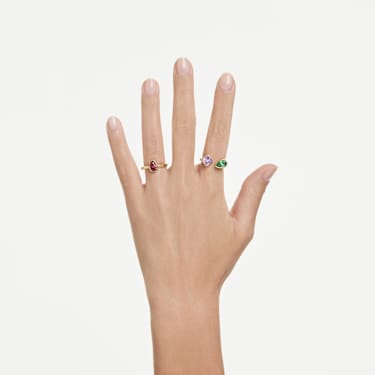 Imber koktélgyűrű, Szett (2), Vegyes metszéses, Többszínű, 18 kt-os aranybevonat - Swarovski, 5753279