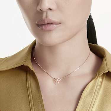 Hyperbola 鏈墜, 混合式切割, 蝴蝶結, 白色, 鍍金（玫瑰金色飾面） - Swarovski, 5753329