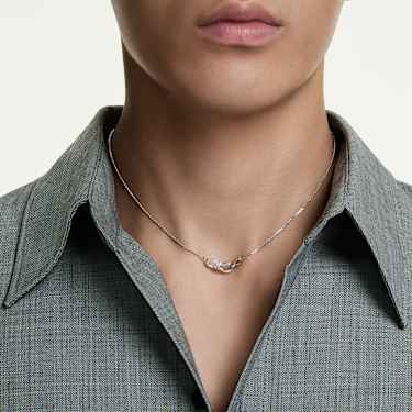 Hyperbola necklace, Round cut, Bow, White, Mixed metal finish - Swarovski, 5753332