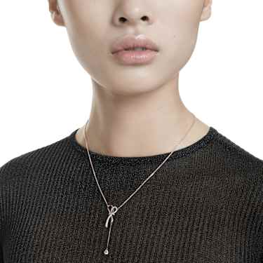 Verižica Hyperbola, Mešani rezi, Pentlja, Bela, Prevleka iz mešanih kovin - Swarovski, 5753336