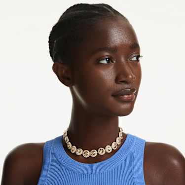 Ras-de-cou Una Angelic, Taille ronde, Caramel, Placage de ton or - Swarovski, 5753340