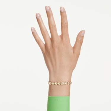 Una Angelic bracelet, Round cut, Caramel, Gold-tone plated - Swarovski, 5753341