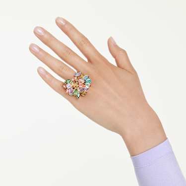 Gema cocktail ring, Mixed cuts, Multicolored, Gold-tone plated - Swarovski, 5753503
