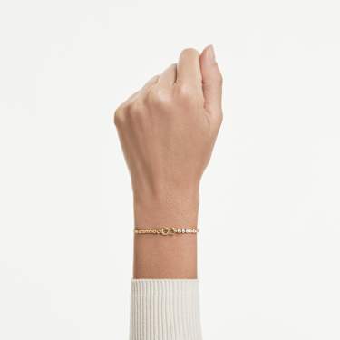 Náramek Matrix, Kulatý výbrus, Bílá, Povrchová úprava z 18k zlata - Swarovski, 5753925