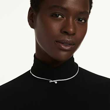 Matrix necklace, Round cut, White, Rhodium plated - Swarovski, 5754020