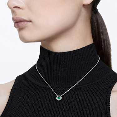 Pingente Una Angelic, Lapidação redonda, Verde, Lacado a ródio - Swarovski, 5754229