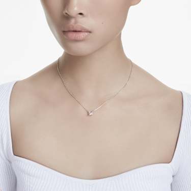 Pendente Stilla, Taglio squadrato, Rosa, Finitura oro rosa 18K - Swarovski, 5754233