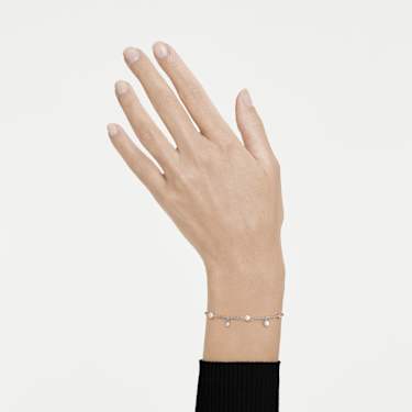 Imber Bileklik, Kristal inci, Yuvarlak kesim, Beyaz, Rodyum kaplama - Swarovski, 5754242