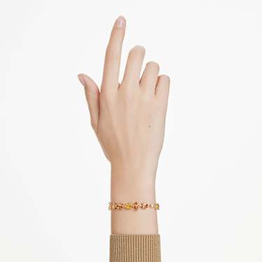 Gema 브레이슬릿, 믹스 컷, 옐로우, 18K 골드 피니시 - Swarovski, 5754260