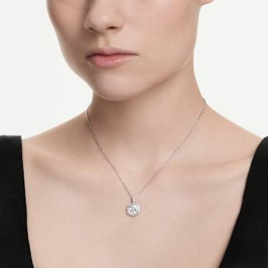 Pandantiv Una Angelic, Tăietură perniță, Alb, Placat cu rodiu - Swarovski, 5754340