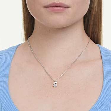 Swan Anhänger, Verschiedene Schliffe, Schwan, Weiß, Rhodiniert - Swarovski, 5754347