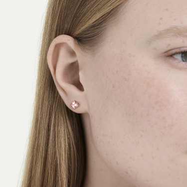 Stilla 스터드 이어링, 스퀘어 컷, 핑크, 18K 로즈 골드 피니시 - Swarovski, 5754533