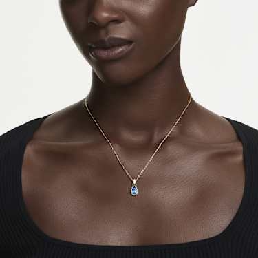 Pendentif Chroma, Taille poire, Bleu, Doré à l’or 18 carats (750/1000) - Swarovski, 5757786
